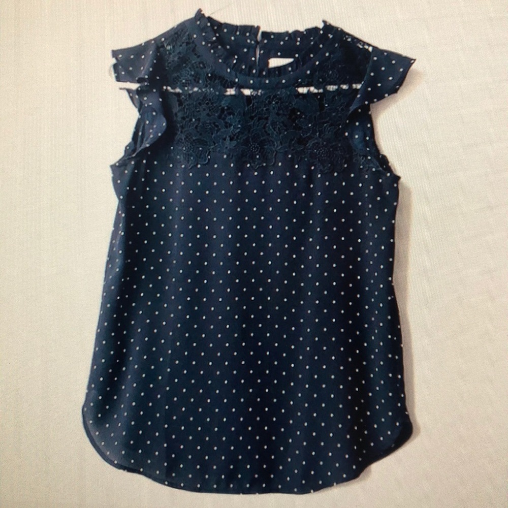 Loft Lace and Polka Dot Blouse